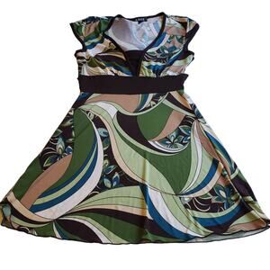 A.Byers Tunic Green Brown Small